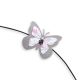 Prénom en fil de fer " Charlie " coloré - Papillon rose - à punaiser - Bijoux de mur