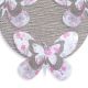 Prénom en fil de fer " Charlie " coloré - Papillon rose - à punaiser - Bijoux de mur