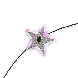 Pr&eacute;nom en fil de fer " Lucie " color&eacute; - Etoile rose - &agrave; punaiser - Bijoux de mur