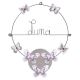 Prénom en fil de fer " Luna " coloré - Papillon rose - à punaiser - Bijoux de mur