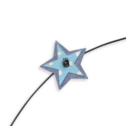 Pr&eacute;nom en fil de fer " Marius " color&eacute; - Etoile bleue - &agrave; punaiser - Bijoux de mur