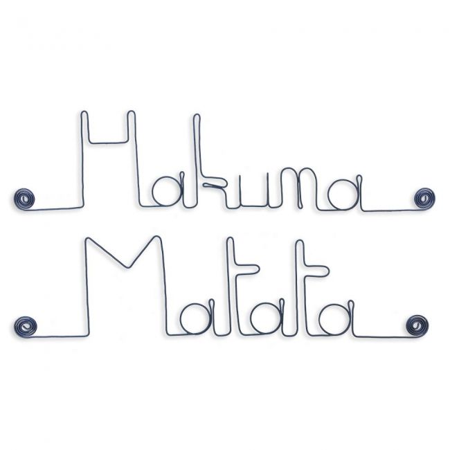 Message simple en fil de fer " Hakuna Matata " - à punaiser - Bijoux de mur