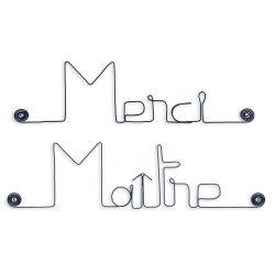 Message simple en fil de fer " Merci Ma&icirc;tre " - &agrave; punaiser - Bijoux de mur