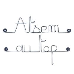 Message simple en fil de fer " Atsem au top " - &agrave; punaiser - Bijoux de mur