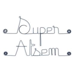 Message simple en fil de fer " Super Atsem " - &agrave; punaiser - Bijoux de mur
