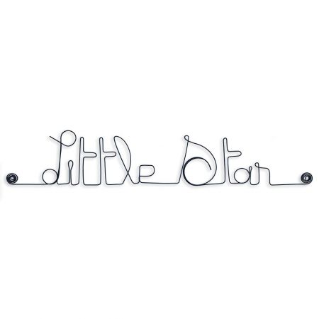 Message simple en fil de fer " Little Star " - à punaiser - Bijoux de mur