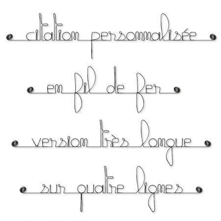 Message simple " Personnalisable 4 lignes " en fil de fer - &agrave; punaiser - Bijoux de mur