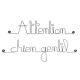 Message simple en fil de fer " Attention chien gentil " - à punaiser - Bijoux de mur