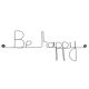 Message simple en fil de fer " Be happy " - à punaiser - Bijoux de mur