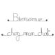 Message simple en fil de fer " Bienvenue chez mon chat " - à punaiser - Bijoux de mur