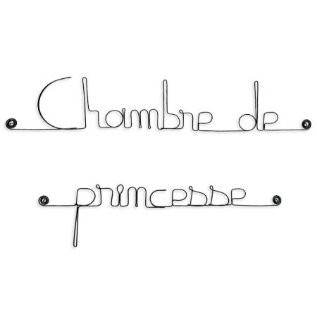 Message simple en fil de fer " Chambre de princesse " - Bijoux