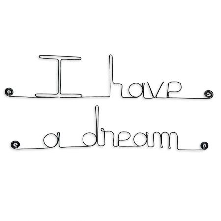 Message simple en fil de fer " I have a dream " - à punaiser - Bijoux de mur