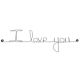 Message simple en fil de fer " I love you " - à punaiser - Bijoux de mur