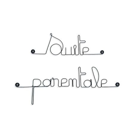 Message simple en fil de fer " Suite parentale " - à punaiser - Bijoux de mur