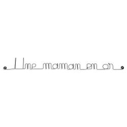 Message simple en fil de fer " Une maman en or " - &agrave; punaiser - Bijoux de mur