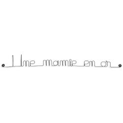 Message simple en fil de fer " Une mamie en or " - à punaiser - Bijoux de mur