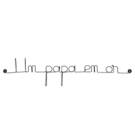 Message simple en fil de fer " Un papa en or " - à punaiser - Bijoux de mur