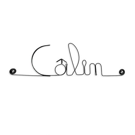 Message simple en fil de fer " Calin " - à punaiser - Bijoux de mur