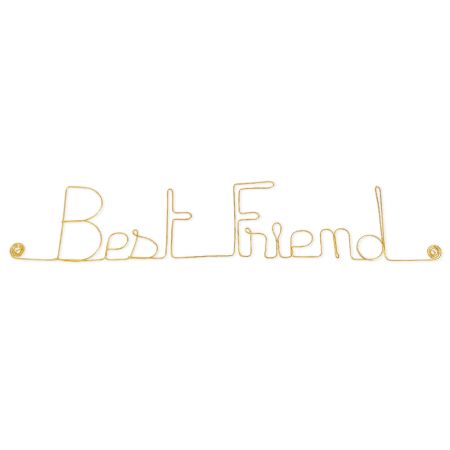 Message simple en fil de fer " Best Friend " - à punaiser - Bijoux de mur