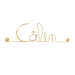 Message simple en fil de fer " Calin " - à punaiser - Bijoux de mur