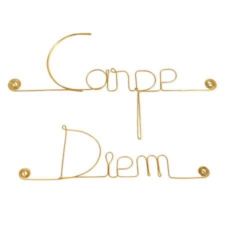 Message simple en fil de fer " Carpe diem " - à punaiser - Bijoux de mur