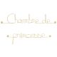 Message simple en fil de fer " Chambre de princesse " - Bijoux de Mur
