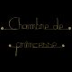 Message simple en fil de fer " Chambre de princesse " - Bijoux de Mur