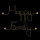 Message simple en fil de fer " Happy Family " - à punaiser - Bijoux de mur