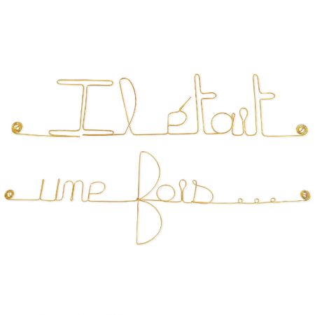Message simple en fil de fer " Il était une fois " - à punaiser - Bijoux de mur