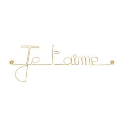 Message simple en fil de fer " Je t'aime " - à punaiser - Bijoux de mur