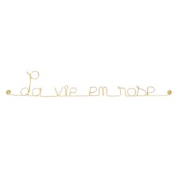 Message simple en fil de fer " La vie en rose " - à punaiser - Bijoux de mur