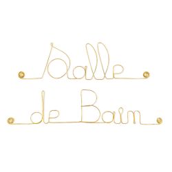Message simple en fil de fer " Salle de Bain " - &agrave; punaiser - Bijoux de mur