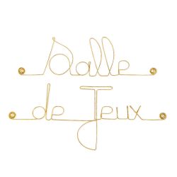 Message simple en fil de fer " Salle de jeux " - &agrave; punaiser - Bijoux de mur