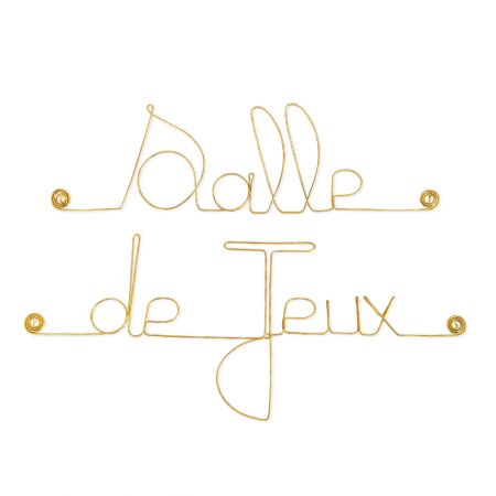 Message simple en fil de fer " Salle de jeux " - à punaiser - Bijoux de mur
