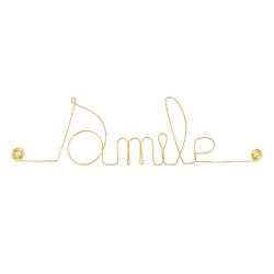 Message simple en fil de fer " Smile " - &agrave; punaiser - Bijoux de mur