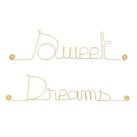 Message simple en fil de fer " Sweet dreams " - à punaiser - Bijoux de mur
