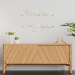 Message simple en fil de fer " Bienvenue chez nous " - &agrave; punaiser - Bijoux de mur