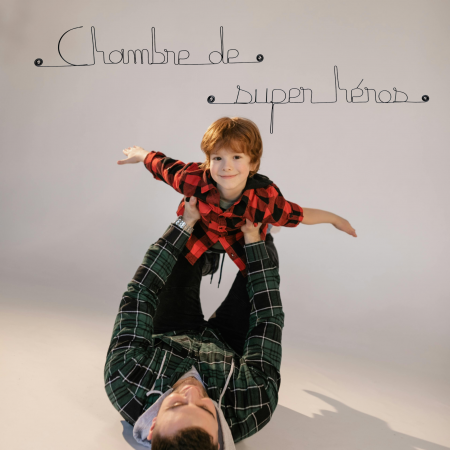 Message simple en fil de fer " Chambre de super héros " - à punaiser - Bijoux de mur