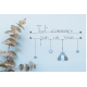 Citation colorée " Chouette - Bleu : Tout commence par un rêve " en fil de fer - à punaiser - Bijoux de mur