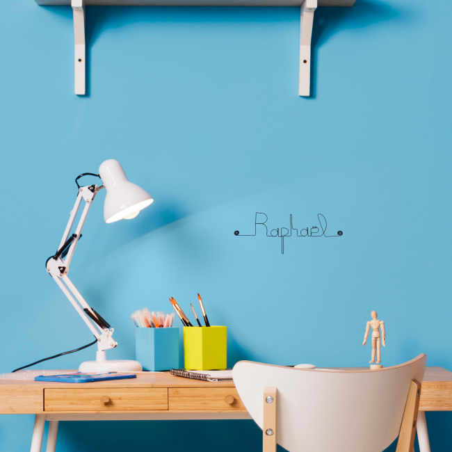 Prénom en fil de fer " Raphaël " - à punaiser - Bijoux de mur