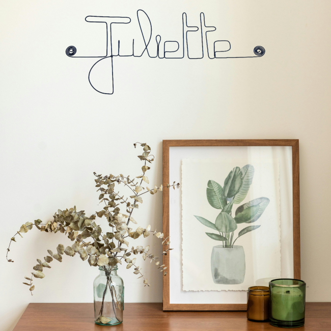 Prénom Juliette en fil de fer - Bijoux de mur