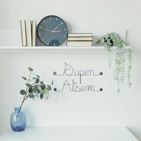 Message simple en fil de fer " Super Atsem " - à punaiser - Bijoux de mur