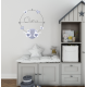Prénom en fil de fer " Clara " coloré - Chat blanc - à punaiser - Bijoux de mur