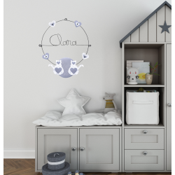 Prénom en fil de fer " Clara " coloré - Chat blanc - à punaiser - Bijoux de mur