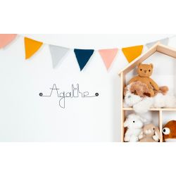 Prénom en fil de fer " Agathe " - à punaiser - Bijoux de mur