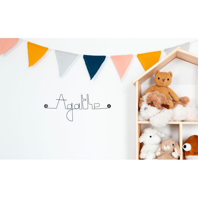 Prénom en fil de fer " Agathe " - à punaiser - Bijoux de mur
