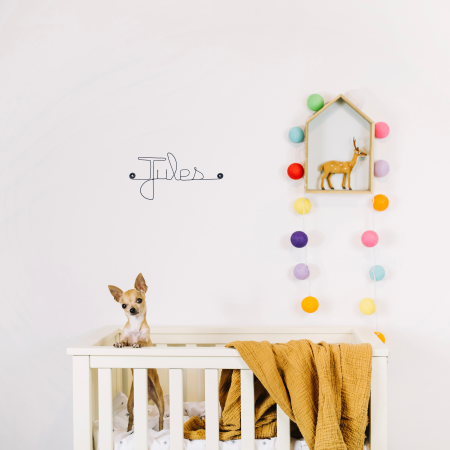 Prénom en fil de fer " Jules " - à punaiser - Bijoux de mur