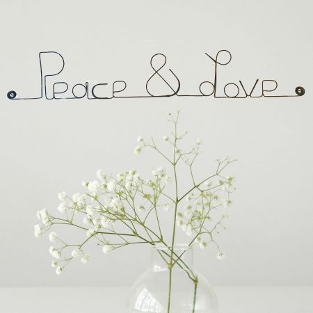 D&eacute;coration Murale en Fil de Fer "Peace & Love" - &agrave; punaiser -BIJOUX DE MUR Bijoux de Mur