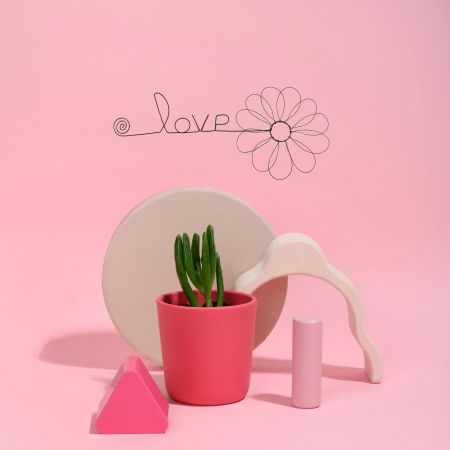 D&eacute;coration murale en fil de fer - Fleur de Marguerite - "Love" - Printemps/&Eacute;t&eacute;