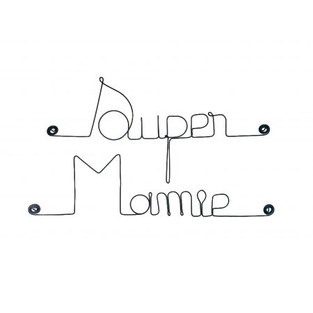 D&eacute;coration Murale en Fil de Fer "Super Mamie" - &agrave; punaiser - Bijoux de Mur - Cadeau F&ecirc;te des Grand-M&egrave;res